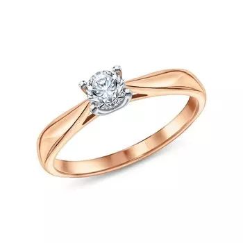 Золотое кольцо с бриллиантами природными