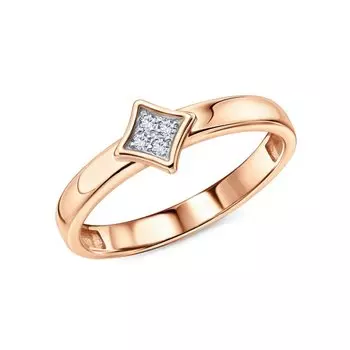 Золотое кольцо с бриллиантами природными