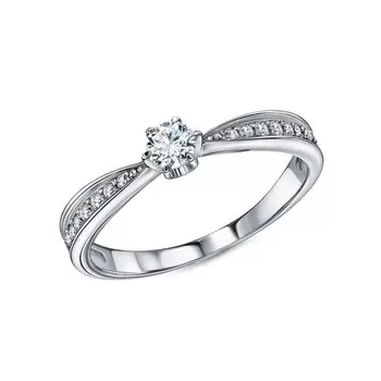 Золотое кольцо с бриллиантами природными