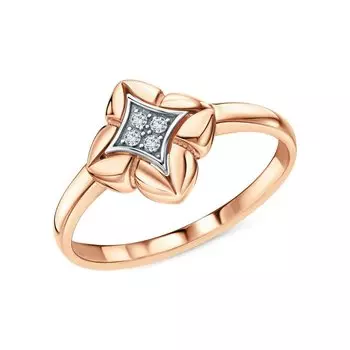 Золотое кольцо с бриллиантами природными