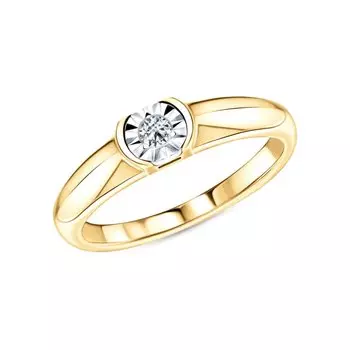 Золотое кольцо с бриллиантами природными