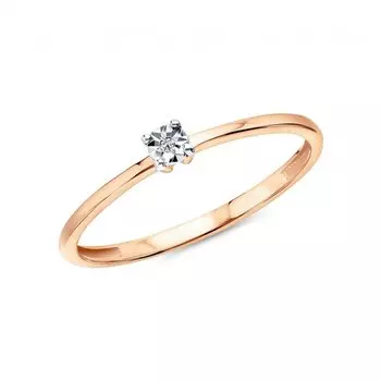 Золотое кольцо с бриллиантами природными