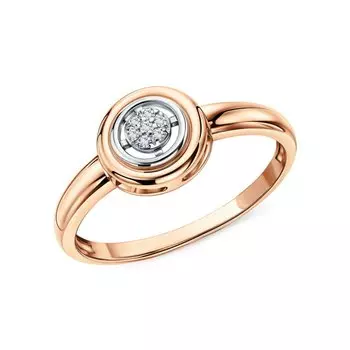 Золотое кольцо с бриллиантами природными