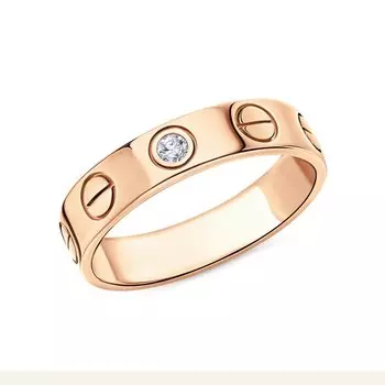 Золотое кольцо с бриллиантами природными