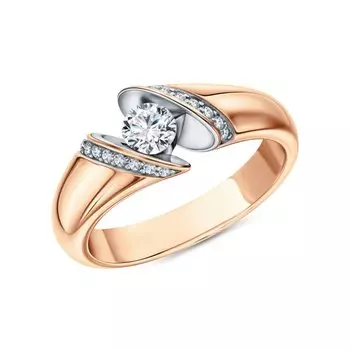 Золотое кольцо с бриллиантами природными