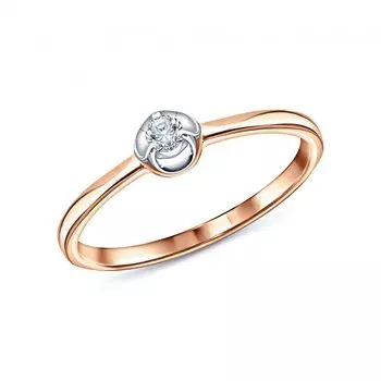 Золотое кольцо с бриллиантами природными