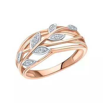 Золотое кольцо с бриллиантами природными