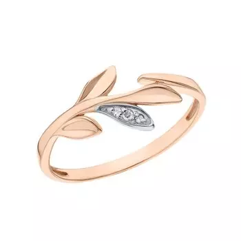 Золотое кольцо с бриллиантами природными