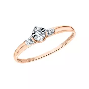 Золотое кольцо с бриллиантами природными