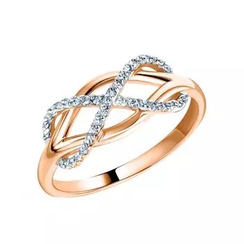 Золотое кольцо с бриллиантами природными