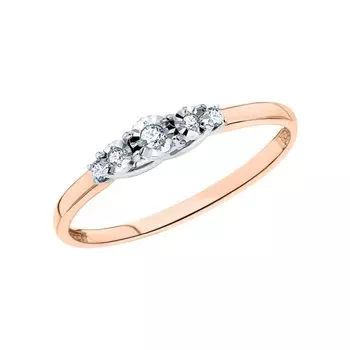 Золотое кольцо с бриллиантами природными