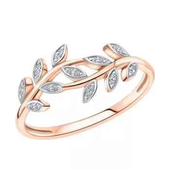 Золотое кольцо с бриллиантами природными