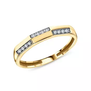 Золотое кольцо с бриллиантами природными