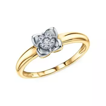 Золотое кольцо с бриллиантами природными