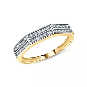 Золотое кольцо с бриллиантами природными