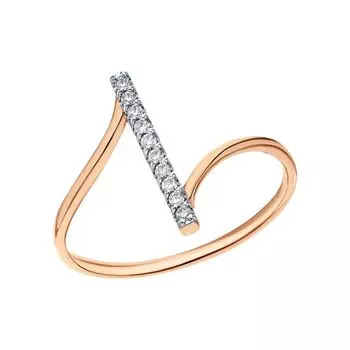 Золотое кольцо с бриллиантами природными