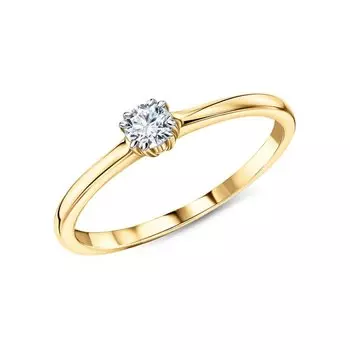 Золотое кольцо с бриллиантами природными