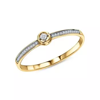 Золотое кольцо с бриллиантами природными