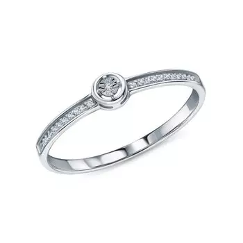 Золотое кольцо с бриллиантами природными