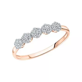 Золотое кольцо с бриллиантами природными