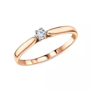 Золотое кольцо с бриллиантами природными