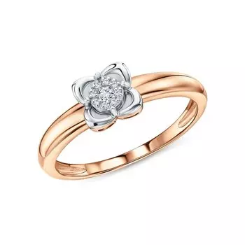 Золотое кольцо с бриллиантами природными