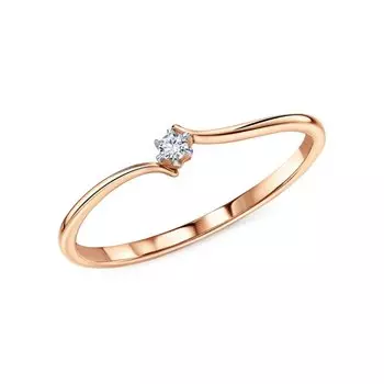 Золотое кольцо с бриллиантами природными