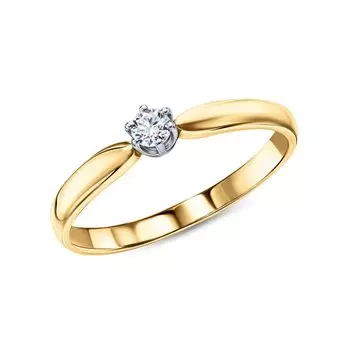 Золотое кольцо с бриллиантами природными