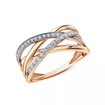 Золотое кольцо с бриллиантами природными