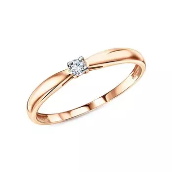 Золотое кольцо с бриллиантами природными