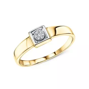 Золотое кольцо с бриллиантами природными