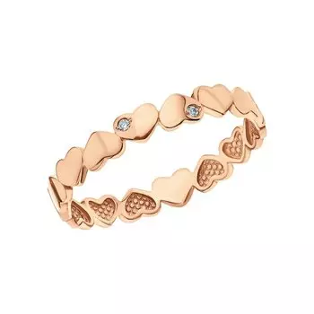 Золотое кольцо с бриллиантами природными