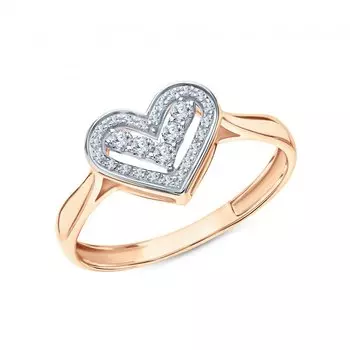 Золотое кольцо с бриллиантами природными