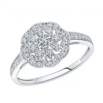 Золотое кольцо с бриллиантами природными