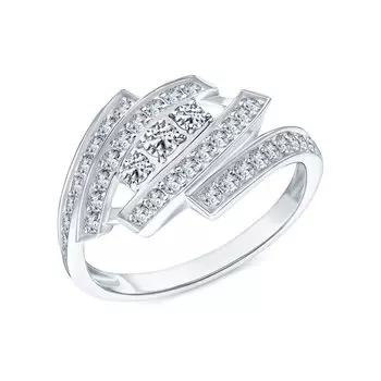 Золотое кольцо с бриллиантами природными