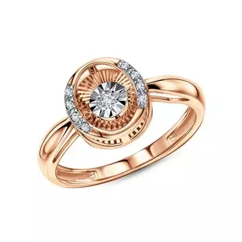 Золотое кольцо с бриллиантами природными