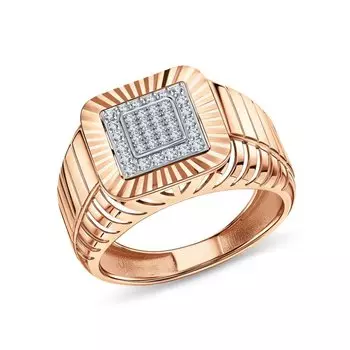 Золотое кольцо с бриллиантами природными