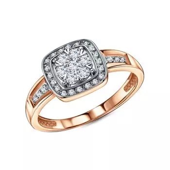 Золотое кольцо с бриллиантами природными