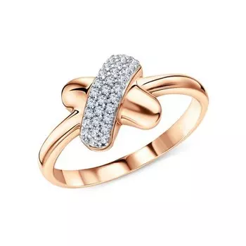 Золотое кольцо с бриллиантами природными