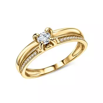 Золотое кольцо с бриллиантами природными