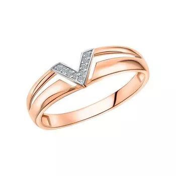 Золотое кольцо с бриллиантами природными