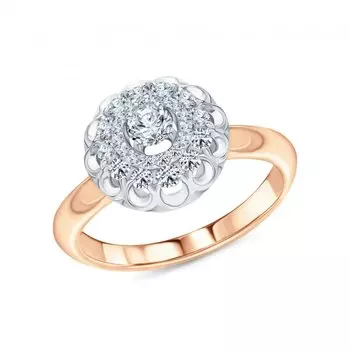 Золотое кольцо с бриллиантами природными