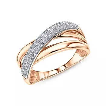 Золотое кольцо с бриллиантами природными