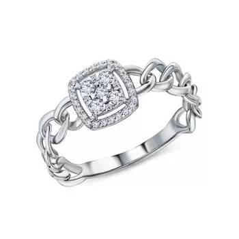 Золотое кольцо с бриллиантами природными