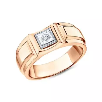 Золотое кольцо с бриллиантами природными