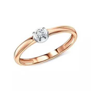 Золотое кольцо с бриллиантами природными