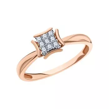 Золотое кольцо с бриллиантами природными