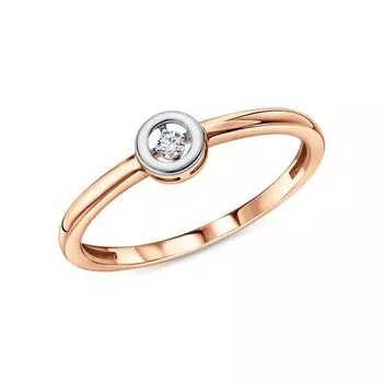 Золотое кольцо с бриллиантами природными