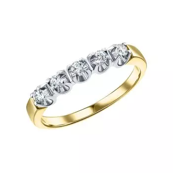 Золотое кольцо с бриллиантами природными