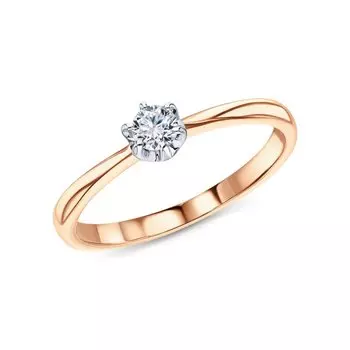 Золотое кольцо с бриллиантами природными